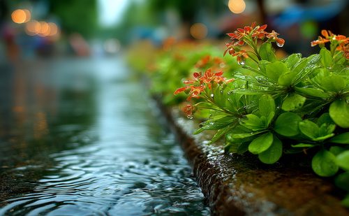 Drainage issues in a landscaped yard